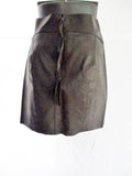 NEW NWT ACNE Leather Mini Skirt 40 / 8 BLACK WOMENS Fringe Tassel Panel Spring Fashion