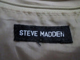 STEVE MADDEN Embroidered BUTTERFLY vegan messenger flap crossbody bag BEIGE M canvas