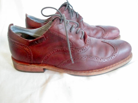 Mens CATERPILLAR Leather WINGTIP OXFORD Loafers Shoes 11 BURGUNDY BROWN
