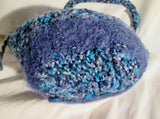 Handmade Boiled Wool Vegan Hobo Bucket Sling Shoulder Bag BLUE AQUA PURPLE Boho