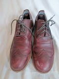 Mens CATERPILLAR Leather WINGTIP OXFORD Loafers Shoes 11 BURGUNDY BROWN
