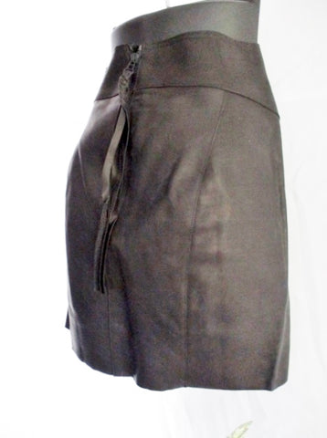 NEW NWT ACNE Leather Mini Skirt 40 / 8 BLACK WOMENS Fringe Tassel Panel Spring Fashion
