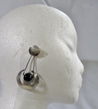 TAXCO 925 STERLING SILVER ONYX BLACK Pierced Earring Dangle Statement
