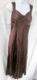 WOMENS CARMEN MARC VALVO Dress Sleeveless Full Maxi Gown 12 BROWN