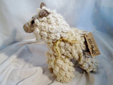 NEW NWT HANDMADE Wool Plush HAND KNIT SHEEP LAMB Stuffed Animal  AFRICA Doll Toy