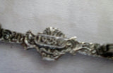 Vtg 1928 SILVER TIE STICK BROOCH PIN MARCASITE Noveau Deco Jewelry Black