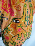 Funky Embroidered Festival Crossbody Ethnic Bag Vegan Indie Purse Hippie Elephant Sling ORANGE