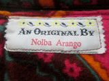 An ORIGINAL BY NOLBA ARANGO vegan cloth hobo satchel shoulder sling bag ORANGE RED BLUE