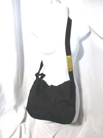 ANTONIOLI  ITALY hobo shoulder sling purse BLACK crossbody bucket bag