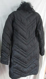 Womens NINE WEST MONGOLIAN SHEEP Fur DOWN Puffer Coat Jacket L BLACK