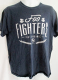 Mens FOO FIGHTERS 100% Organic T-Shirt XL Hippie L NAVY BLUE Concert Band