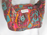 An ORIGINAL BY NOLBA ARANGO vegan cloth hobo satchel shoulder sling bag ORANGE RED BLUE