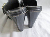Womens COACH CANDACE Leather High Heel Clogs Mules Shoes BLACK 6.5