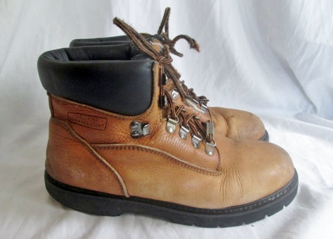 Mens FIVE STAR WATERPROOF Leather HIKING Work Boots Trekking BROWN 10 W