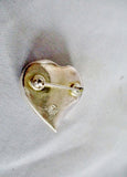 AIRESS 925 STERLING SILVER Puffy HEART LOVE BROOCH PIN SOULMATE FRIEND MOM