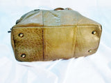 DAY & MOOD Anthropologie Leather Tote SHOULDER BAG Shopper LODEN GREEN Woven