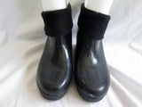 Womens SPERRY TOP SIDER SADIE Ankle Wellies Rain Boots Gumboots BLACK 7 Vegan