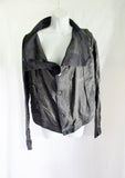 NEW RICK OWENS DRKSHDW EXPLODER Leather Cotton Jacket  S BLACK