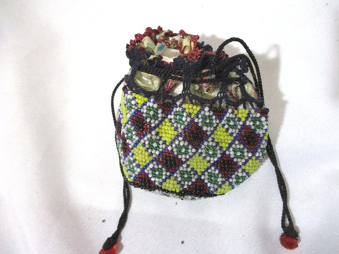 Vintage AZTEC Mini Bead Evening Bag Clutch Purse Native Multi
