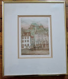 Signed OUILLET LITHOGRAPH HORSE CARRIAGE Architecture ART Print Limited Ed