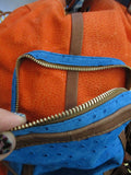 NWT NEW PIERRE HARDY BACKPACK RUCKSACK Bag ORANGE ZEBRA BLUE Leather
