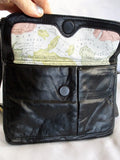 HOBO INTERNATIONAL Leather Shoulder Bag Purse Swingpack Wallet Pouch BLACK