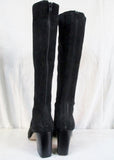NINE WEST Knee High Suede LEATHER RIDING BOOTS Shoes Industrial BLACK 10