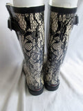 Womens CHOOKA LACEY LACE CREAM Wellies Rain Boots Gumboots Foul Weather 7 Vegan