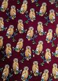 BROOKS BROTHERS BASICS Mens Pure Silk NECK TIE Necktie OWL NIGHT BIRD RED