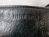 NINE WEST leather hobo satchel shoulder sling bag BLACK S bucket barrel tote