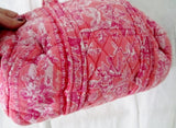VERA BRADLEY Vegan Quilted Bag Satchel Bowler PEACH PINK FLORAL ROSE M