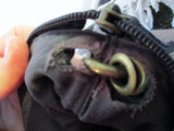 FOSSIL leather messenger satchel shoulder crossbody bag PATCHWORK BROWN KEY