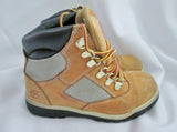 Kids Boys TIMBERLAND 44793 Junior Field Boot Leather HIKING Shoes WHEAT 1.5 BROWN