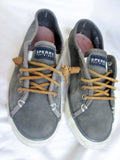 Womens SPERRY TOP SIDER 4 Eye Washable Leather Boat Shoe 8 GRAY Nautical