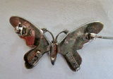 925 STERLING SILVER BUTTERFLY MOTH INSECT BROOCH PIN MARCASITE 7g