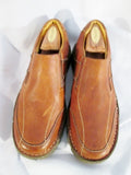 Mens DR. DOC MARTENS 11443 JONNY PEANUT LEATHER Loafer Shoes 9 BROWN Moc Slip-On
