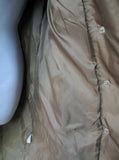 Vtg Womens BROMLEIGH FUR collar long jacket rain coat parka BROWN 10 M