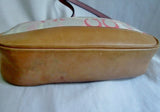 COACH 7027 Signature Demi Leather Clutch Wristlet Pouch Baguette Bag BEIGE PINK WHITE