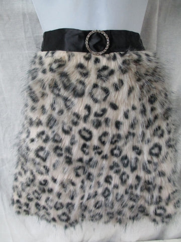 NEW Girls HER MAJESTY'S ACCESSORIES HOSTESS FAUX FUR Apron LEOPARD OS