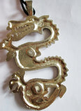 Gold Statement DRAGON Pendant Chain NECKLACE Charm Renaissance Mythical Beast