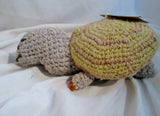NEW NWT HANDMADE Wool Plush HAND KNIT TURTLE TORTOISE Stuffed Animal AFRICA Doll Toy