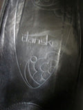 Womens DANSKO FLORAL Leather Clog Shoe Slip-On Loafer Moc Heel BLACK 7.5 Walking