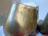 NEW NIB CHRISTIAN LOUBOUTIN ROCK GOLD CALF LAME Bootie Ankle Boot 37 6.5