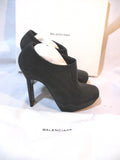 NEW NIB BALENCIAGA NUBUCK Leather Ankle BOOT Bootie 38 BLACK