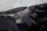NEW NWT ALEXANDER MCQUEEN OVERDYED Leather Mini Skirt 42 / 10 BLUE GRAY WOMENS
