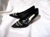MARC JACOBS Stiletto Heel Checkerboard LEATHER Pump Shoe 6 Pointy Toe