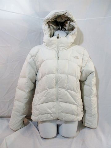 Womens THE NORTH FACE 600 Series DOWN JACKET Coat Puffer WHITE M FULL ZIP