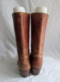 Womens BRAZIL Leather Riding HORSE Boot Cowboy Western 10 BROWN SADDLE