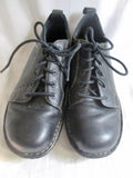 Womens BORN Hand Crafted Leather Lace Up Loafer Comfort Walking Shoes BLACK 7.5