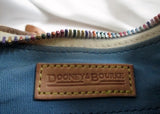 DOONEY & BURKE Signature Logo Coated Canvas Hobo Satchel CREME WHITE Leather